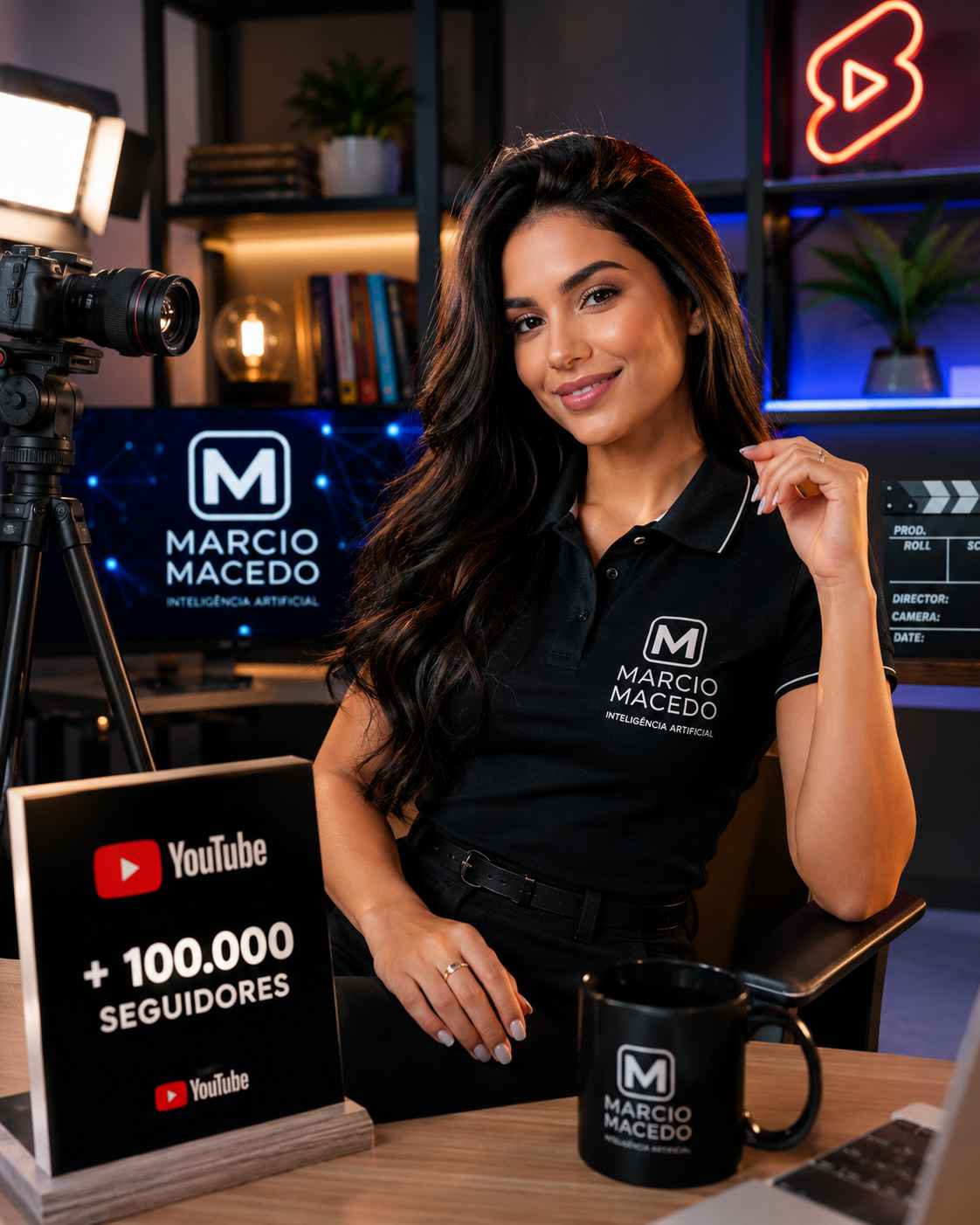 Criadora transformando ideias em vídeos curtos para YouTube Shorts com apoio de IA.